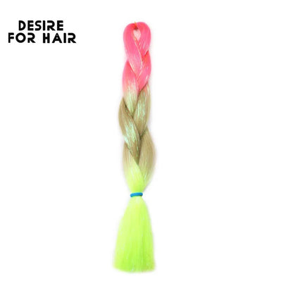 Desire for Hair 24inch Synthetic Braiding Hair Mix Tinsel Bling Bling Red Christmas Color Synthetic Hair Extensions Jumbo Braids
