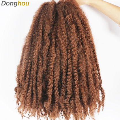 Marley Hair Faux Locs 18inch 100g Afro Kinky Crochet Hair 27 30 33 350 613 Bug 15Colors Ombre Synthetic Cuban Twist Marley Braid