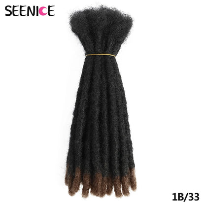 Dreadlocks Crochet Hair Extensions Afro Handmade Crochet Braids Synthetic Crochet Braiding Hair For Women And Men Ombre Brown