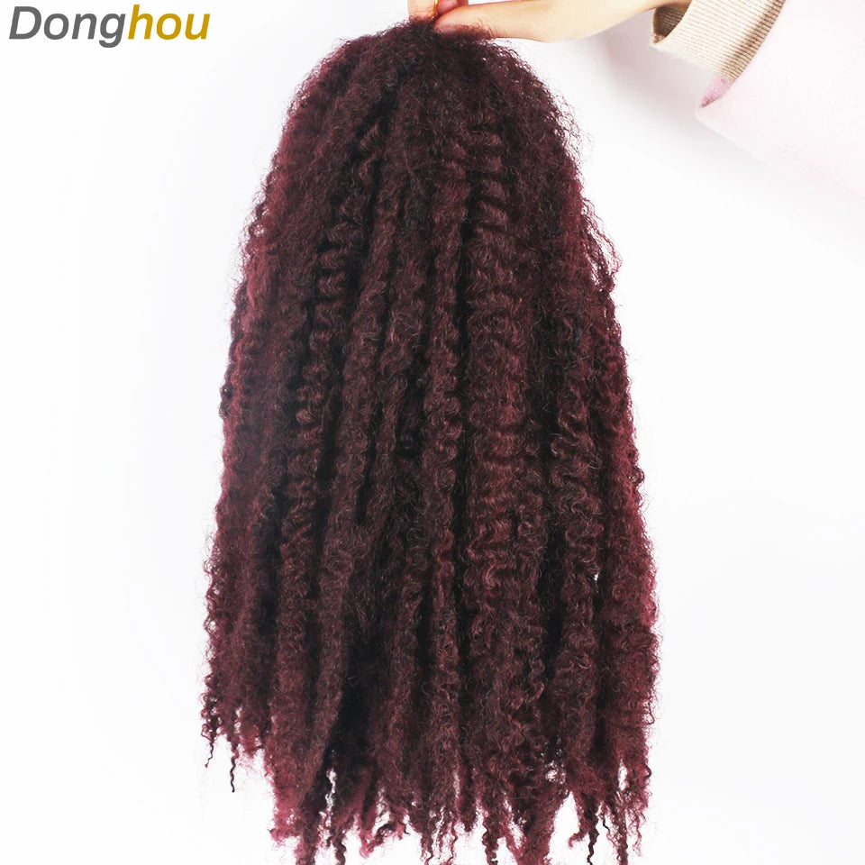 Marley Hair Faux Locs 18inch 100g Afro Kinky Crochet Hair 27 30 33 350 613 Bug 15Colors Ombre Synthetic Cuban Twist Marley Braid