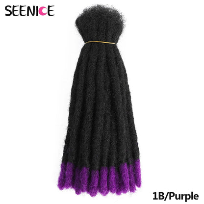 Dreadlocks Crochet Hair Extensions Afro Handmade Crochet Braids Synthetic Crochet Braiding Hair For Women And Men Ombre Brown
