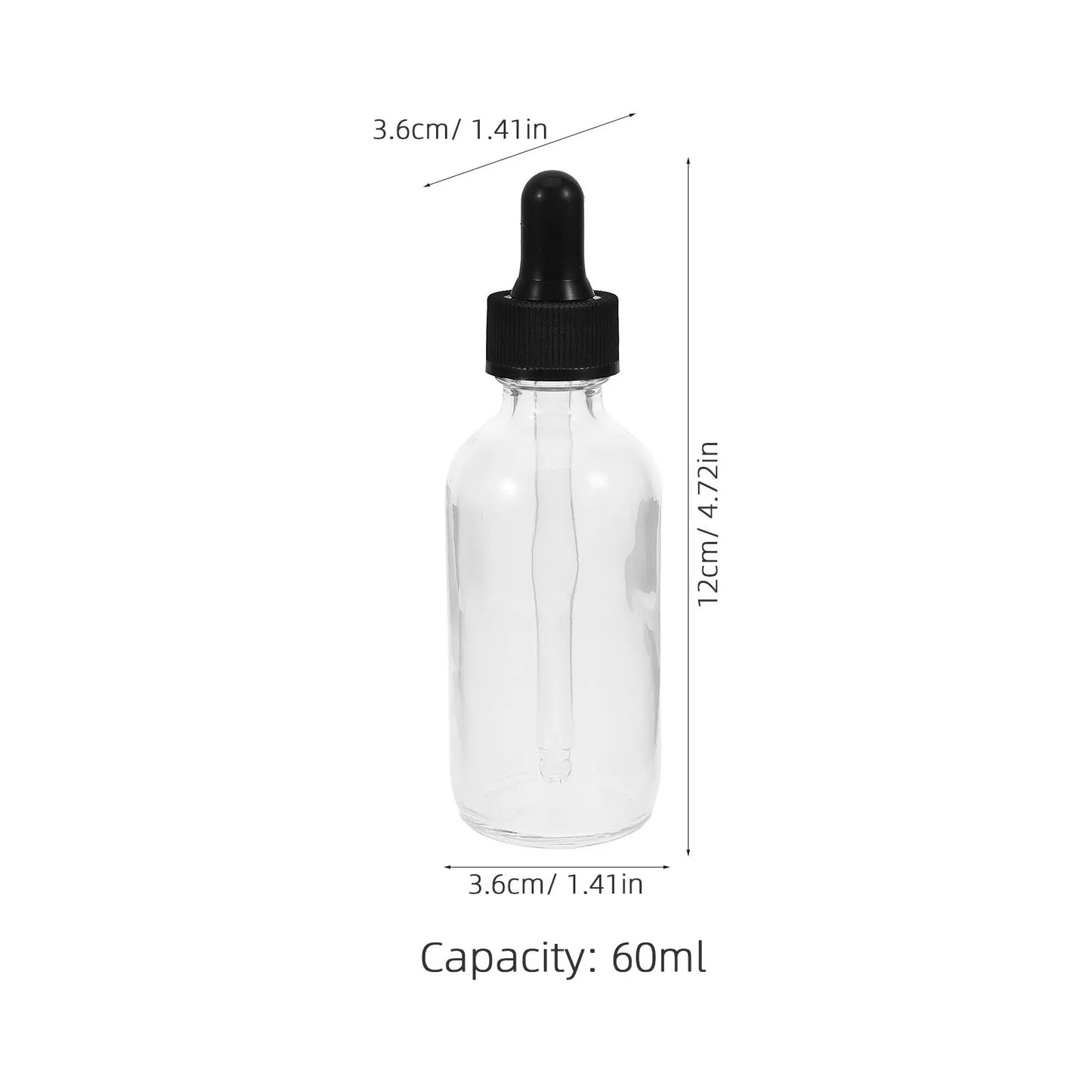 4Pcs Essential Oil Dropper Bottles Transparent Plastic Refillable Leakproof Bottles Perfect for Travel Aromatherapy Massage Hair