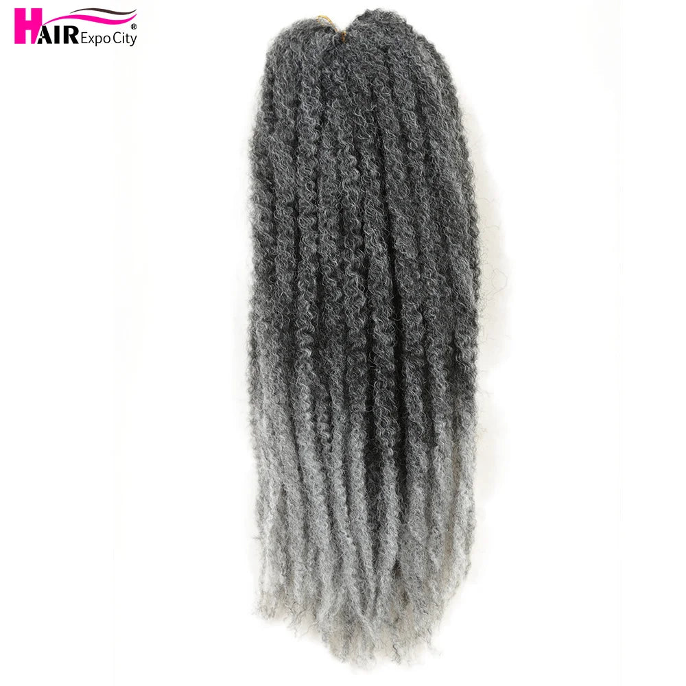 Marley Twist Hair Extensions 18inch Ombre Synthetic Braiding Hair Afro Kinky Curly Crochet Marley Braids Hair Expo City