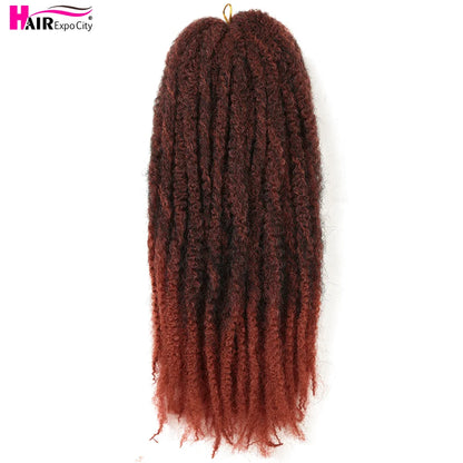 Marley Twist Hair Extensions 18inch Ombre Synthetic Braiding Hair Afro Kinky Curly Crochet Marley Braids Hair Expo City