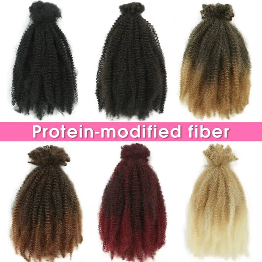 Alibaby 12Inch Synthetic Afro Kinky Twist Marley Crochet Hair Pre-Separated Spring Afro Twist Hair For Butterfly Locs Braids