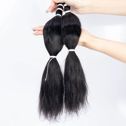 Wet And Wavy Human Hair Braiding Hair Bundles Locks Hair Extensions Microlocs Bulk Human Hair For Braiding Box Crochet Braids