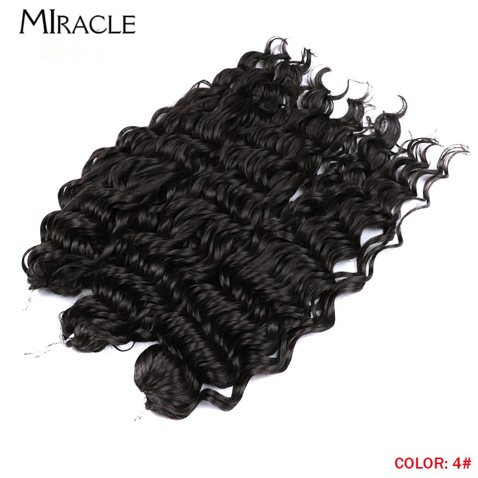 MIRACLE Afro Curly Hair Extensions 20 Inch Twist  Crochet Hair Braids Synthetic Fake Hair Deep Wave Braiding Hair for Women