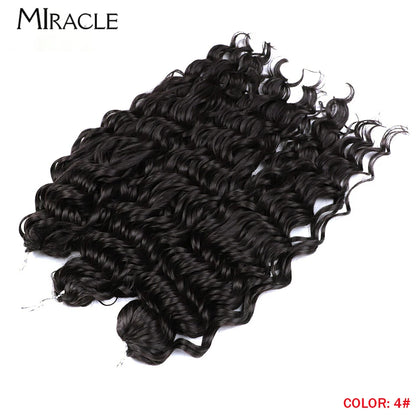 MIRACLE Afro Curly Hair Extensions 20 Inch Twist  Crochet Hair Braids Synthetic Fake Hair Deep Wave Braiding Hair for Women