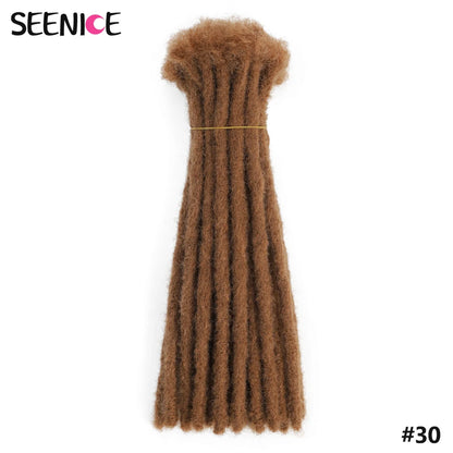 Dreadlocks Crochet Hair Extensions Afro Handmade Crochet Braids Synthetic Crochet Braiding Hair For Women And Men Ombre Brown