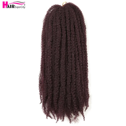 Marley Twist Hair Extensions 18inch Ombre Synthetic Braiding Hair Afro Kinky Curly Crochet Marley Braids Hair Expo City