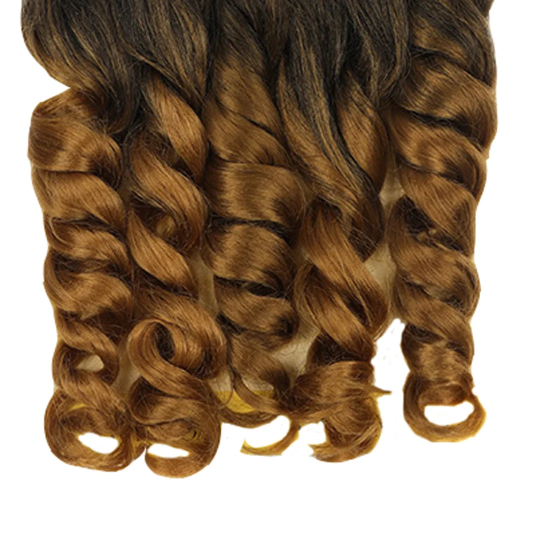 30inch 450g Synthetic Crochet Braiding Hair Extensions Tail French Curly For Women High Temperature Ombre Pre Stretched Hair