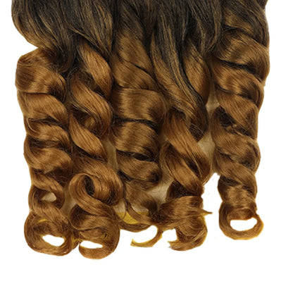 30inch 450g Synthetic Crochet Braiding Hair Extensions Tail French Curly For Women High Temperature Ombre Pre Stretched Hair