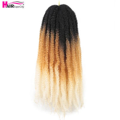 Marley Twist Hair Extensions 18inch Ombre Synthetic Braiding Hair Afro Kinky Curly Crochet Marley Braids Hair Expo City