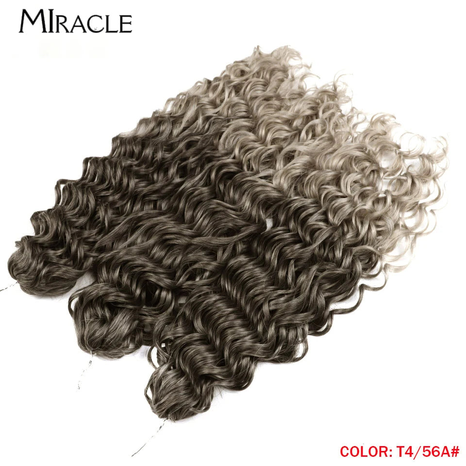 MIRACLE Afro Curly Hair Extensions 20 Inch Twist  Crochet Hair Braids Synthetic Fake Hair Deep Wave Braiding Hair for Women
