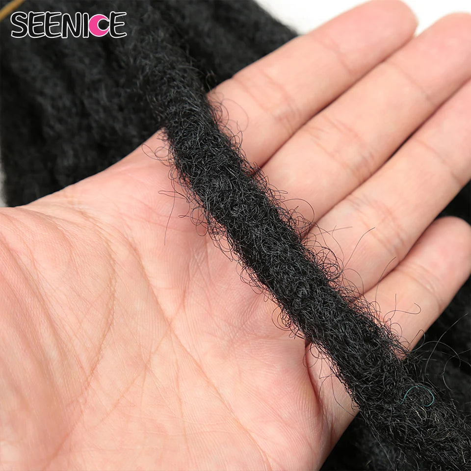 Dreadlocks Crochet Hair Extensions Afro Handmade Crochet Braids Synthetic Crochet Braiding Hair For Women And Men Ombre Brown