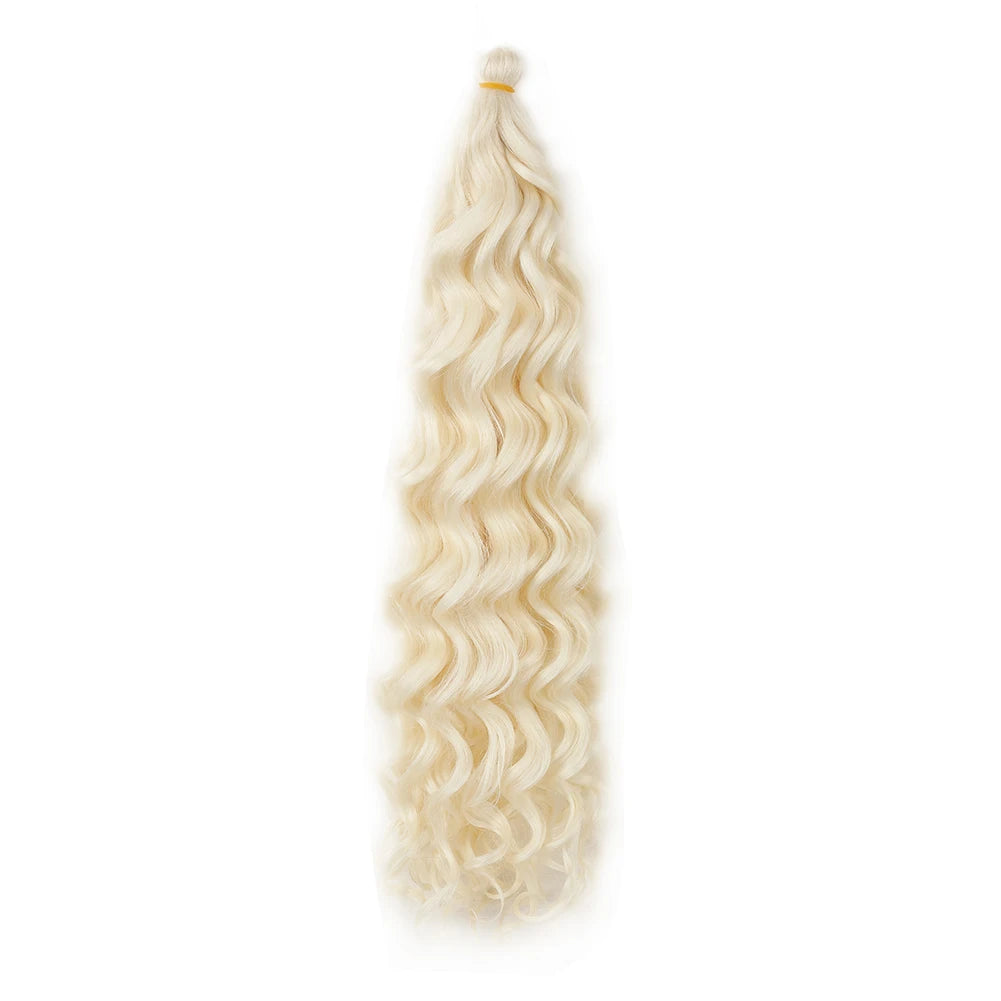 Curly Crochet Hair Extesion Synthetic Hair 18 Inch Hawaii Ocean Wave Braiding Hair Goddess Locs Boho Style Hairpiece For Women