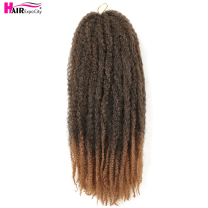 Marley Twist Hair Extensions 18inch Ombre Synthetic Braiding Hair Afro Kinky Curly Crochet Marley Braids Hair Expo City