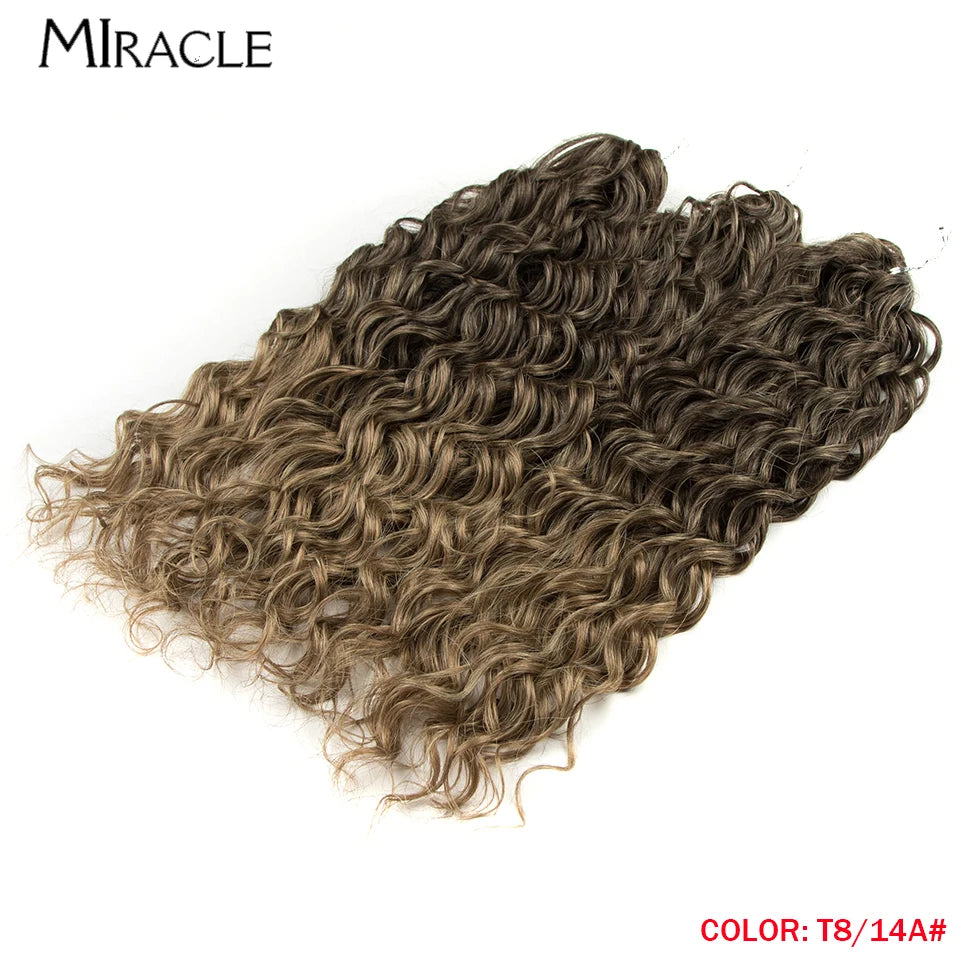 MIRACLE Afro Curly Hair Extensions 20 Inch Twist  Crochet Hair Braids Synthetic Fake Hair Deep Wave Braiding Hair for Women