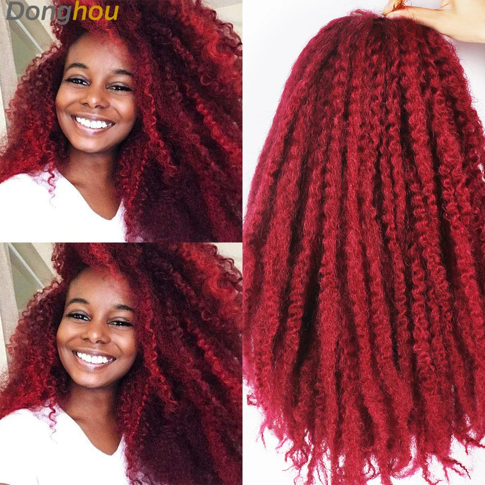 Marley Hair Faux Locs 18inch 100g Afro Kinky Crochet Hair 27 30 33 350 613 Bug 15Colors Ombre Synthetic Cuban Twist Marley Braid