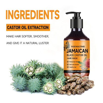 Black Castor Oil Hair Mask contains black castor essence to repair thick, smooth, dry, rough and smooth hair Jamaica 2025 NEW
