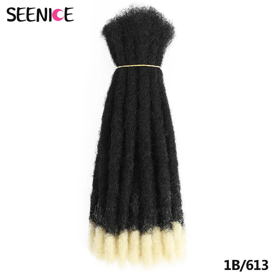 Dreadlocks Crochet Hair Extensions Afro Handmade Crochet Braids Synthetic Crochet Braiding Hair For Women And Men Ombre Brown