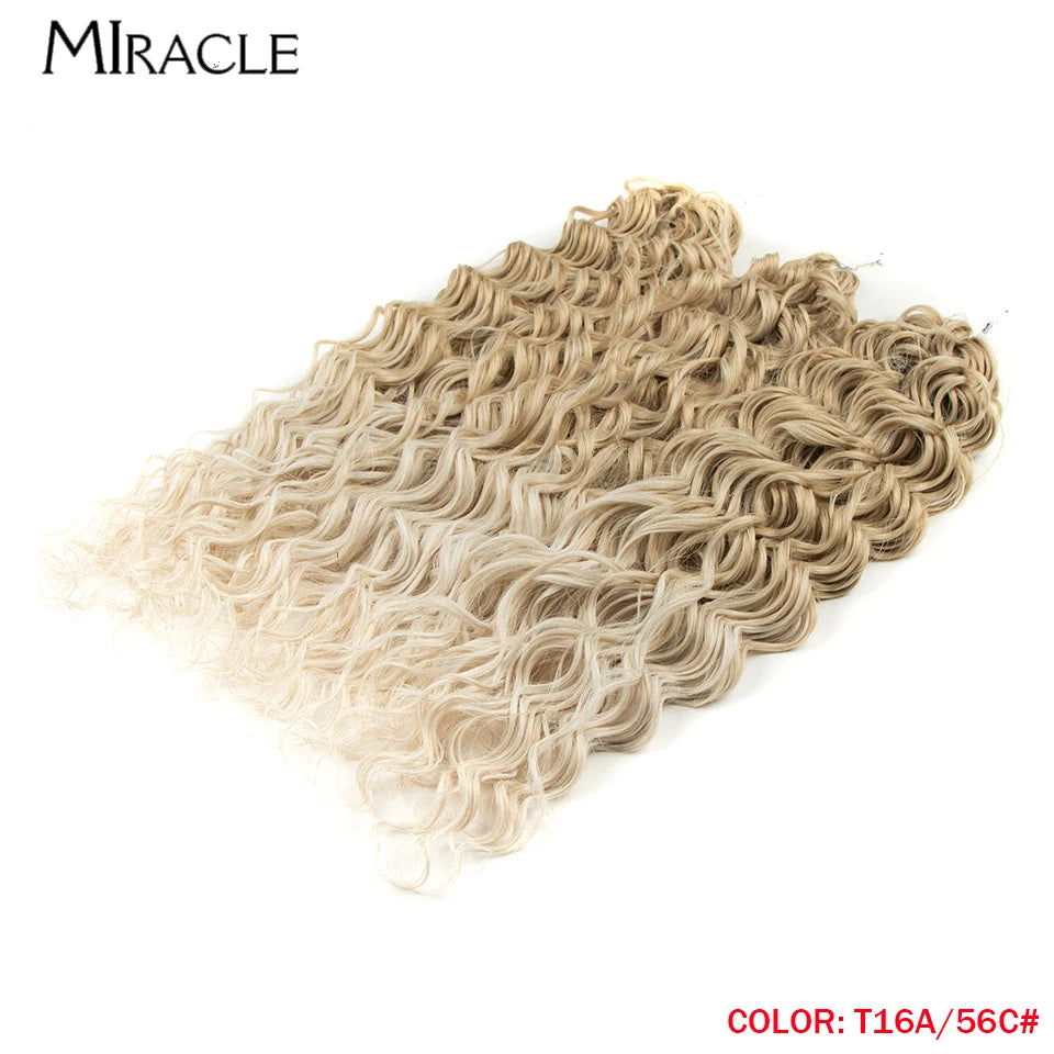 MIRACLE Afro Curly Hair Extensions 20 Inch Twist  Crochet Hair Braids Synthetic Fake Hair Deep Wave Braiding Hair for Women