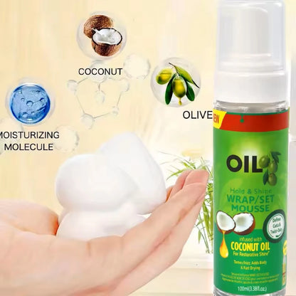100ml Curly Hair Mousse Strong Hold Olive Oil Hair Styling Foam Anti-Frizz Wig Styling Mousse for Women