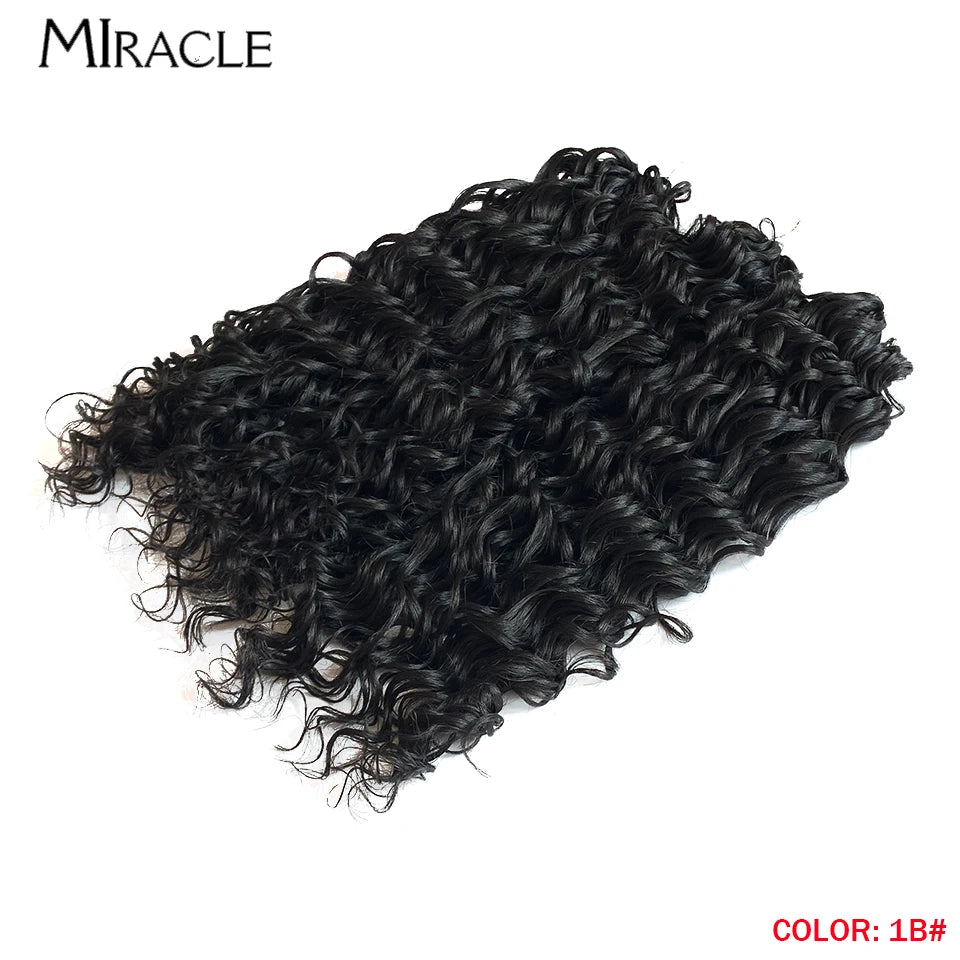 MIRACLE Afro Curly Hair Extensions 20 Inch Twist  Crochet Hair Braids Synthetic Fake Hair Deep Wave Braiding Hair for Women