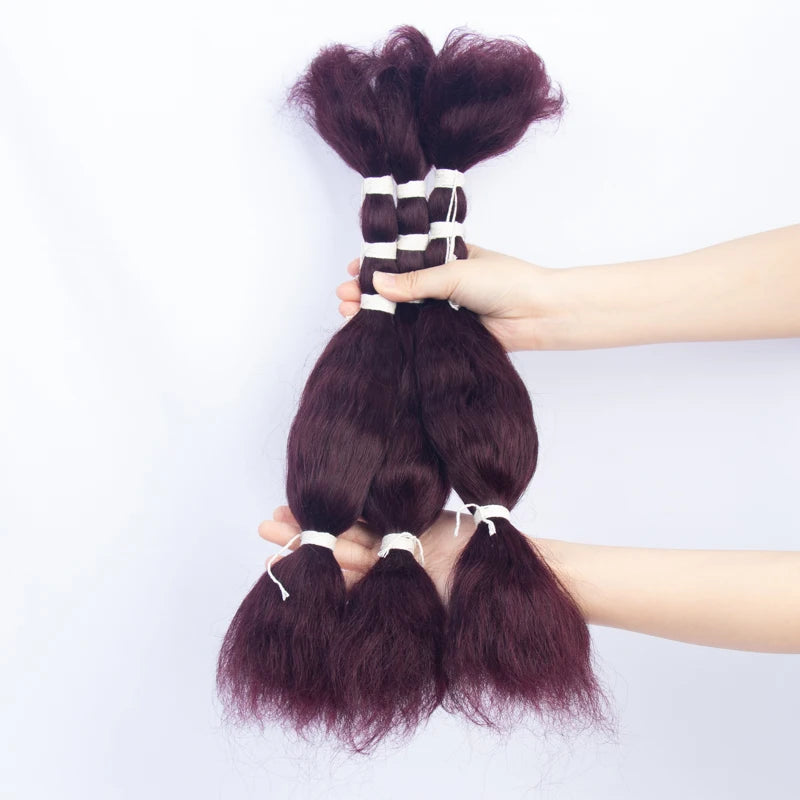 Wet And Wavy Human Hair Braiding Hair Bundles Locks Hair Extensions Microlocs Bulk Human Hair For Braiding Box Crochet Braids
