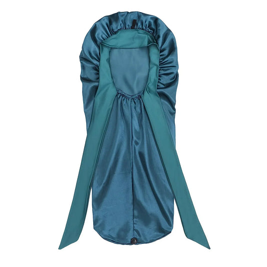 Long Satin Bonnets for Women Silk Bonnet with Soft Elastic Band Sleeping Cap for Braids