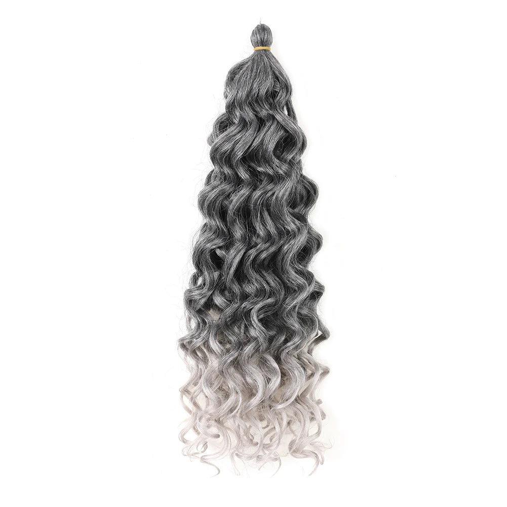 Curly Crochet Hair Extesion Synthetic Hair 18 Inch Hawaii Ocean Wave Braiding Hair Goddess Locs Boho Style Hairpiece For Women