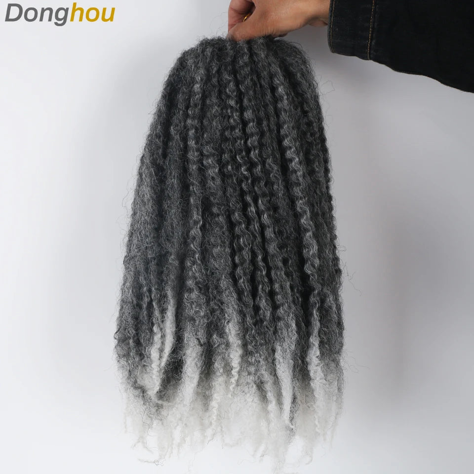 Marley Hair Faux Locs 18inch 100g Afro Kinky Crochet Hair 27 30 33 350 613 Bug 15Colors Ombre Synthetic Cuban Twist Marley Braid