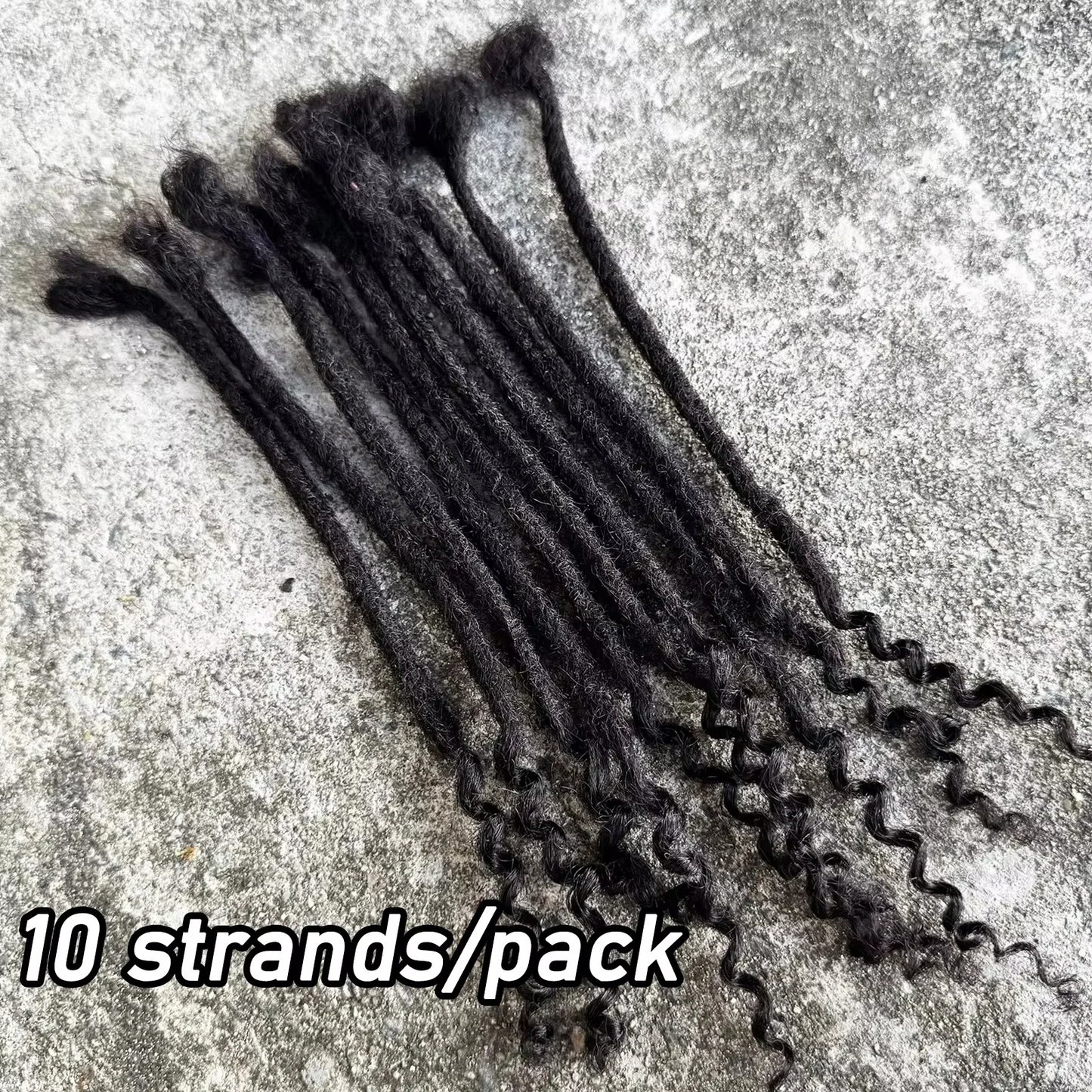 8-14inch Human Hair Loc Extensions with Curly Ends 50 Strands Full Handmade Locs Dreadlock Extensions for Women/Men Can be Dyed