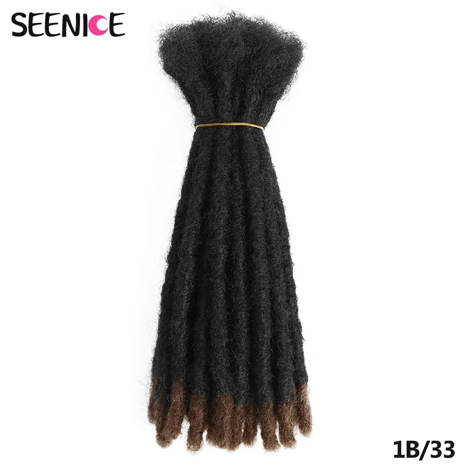 Dreadlocks Crochet Hair Extensions Afro Handmade Crochet Braids Synthetic Crochet Braiding Hair For Women And Men Ombre Brown