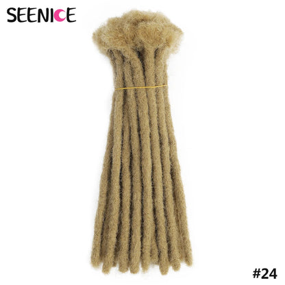 Dreadlocks Crochet Hair Extensions Afro Handmade Crochet Braids Synthetic Crochet Braiding Hair For Women And Men Ombre Brown