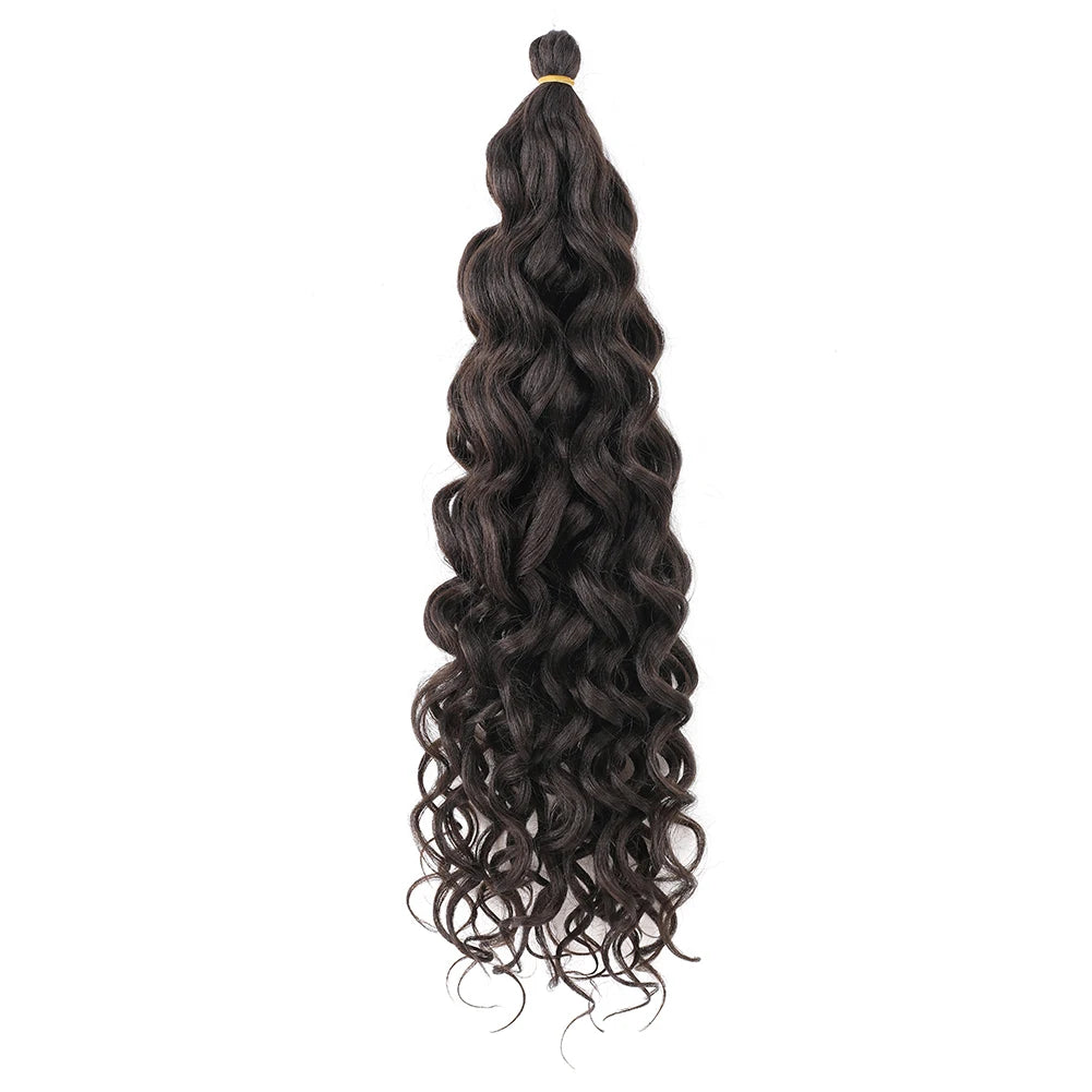 Curly Crochet Hair Extesion Synthetic Hair 18 Inch Hawaii Ocean Wave Braiding Hair Goddess Locs Boho Style Hairpiece For Women