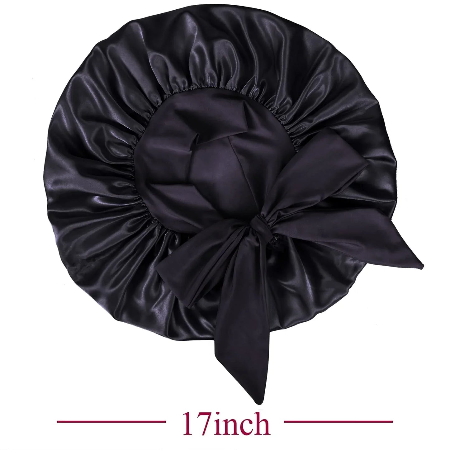 Jumbo Satin Bonnet for Women Silk Hair Bonnets with Adjustable Tie Band Sleep Cap that Stays On Overnight for Curly Hair Braids