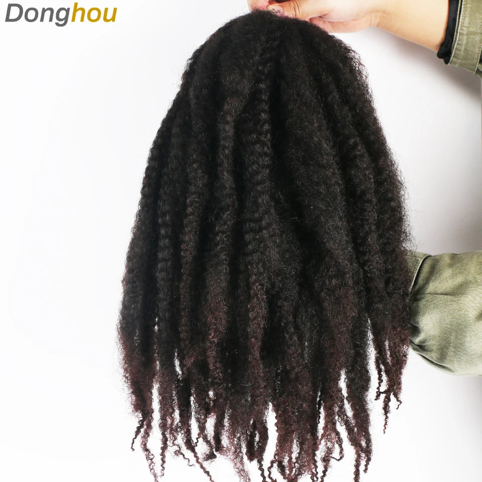 Marley Hair Faux Locs 18inch 100g Afro Kinky Crochet Hair 27 30 33 350 613 Bug 15Colors Ombre Synthetic Cuban Twist Marley Braid