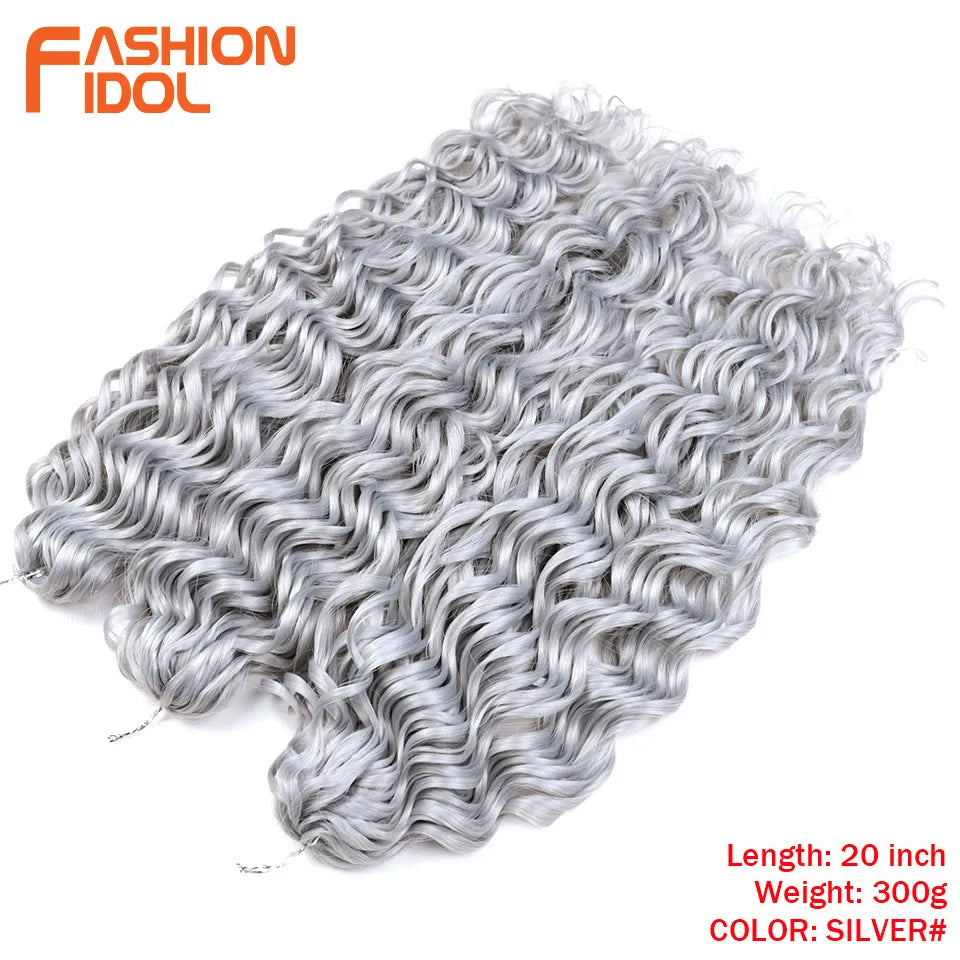 FASHION IDOL Deep Wave Twist Crochet Hair Synthetic Afro Curly Crochet Braids Ombre Orange Braiding Hair Extensions For Women