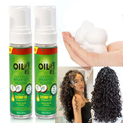 100ml Curly Hair Mousse Strong Hold Olive Oil Hair Styling Foam Anti-Frizz Wig Styling Mousse for Women Men