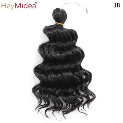 Synthetic Afro Curly Ocean Wave Crochet Hair 10Inches Freetress Water Wave Braiding Hair Crochet Braid Extensions for Women
