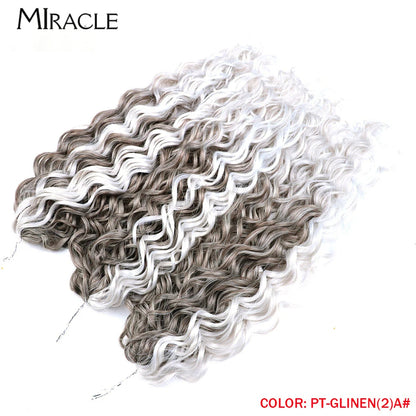 MIRACLE Afro Curly Hair Extensions 20 Inch Twist  Crochet Hair Braids Synthetic Fake Hair Deep Wave Braiding Hair for Women