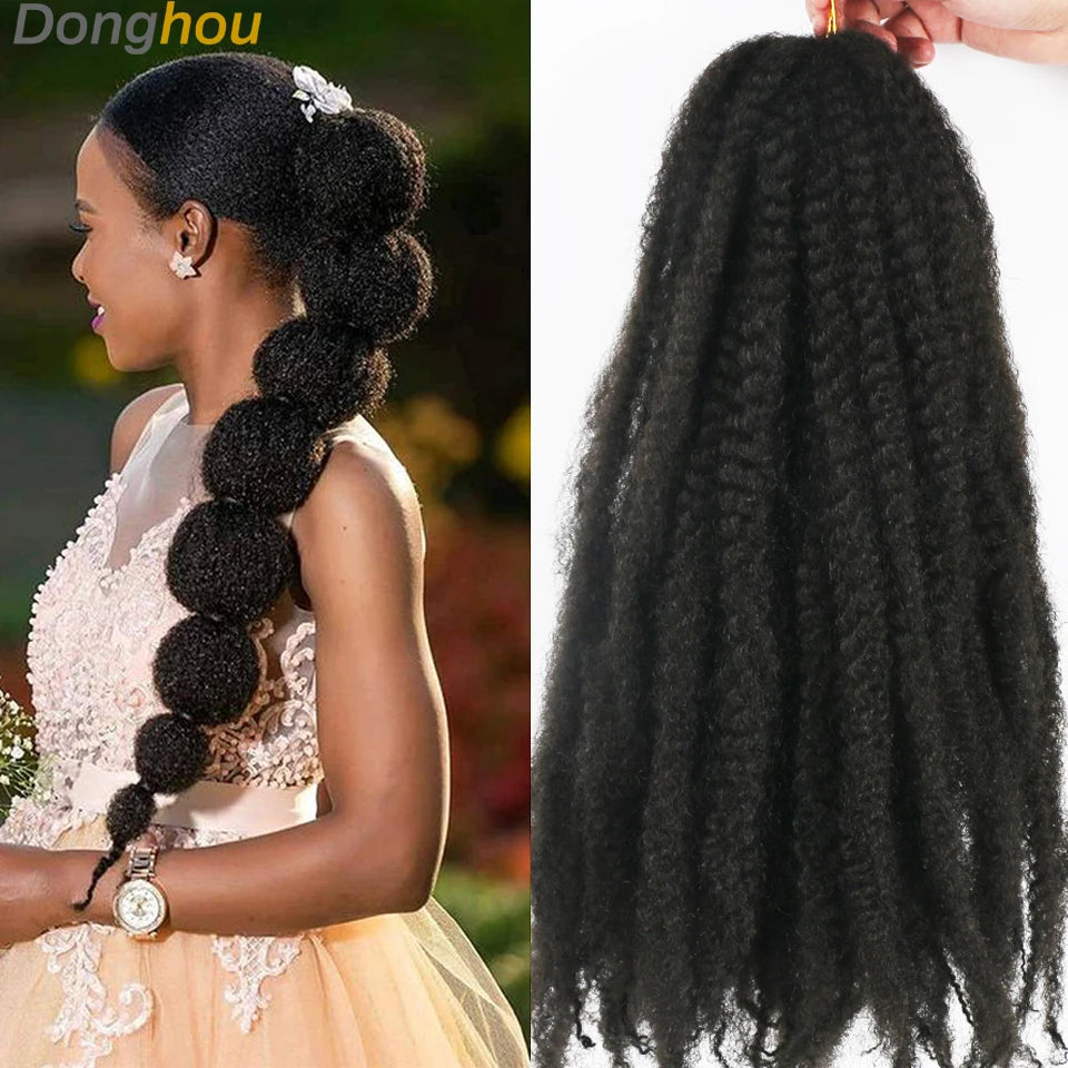 Marley Hair Faux Locs 18inch 100g Afro Kinky Crochet Hair 27 30 33 350 613 Bug 15Colors Ombre Synthetic Cuban Twist Marley Braid