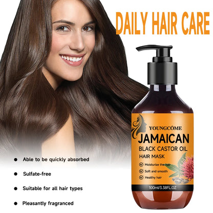 Black Castor Oil Hair Mask contains black castor essence to repair thick, smooth, dry, rough and smooth hair Jamaica 2025 NEW