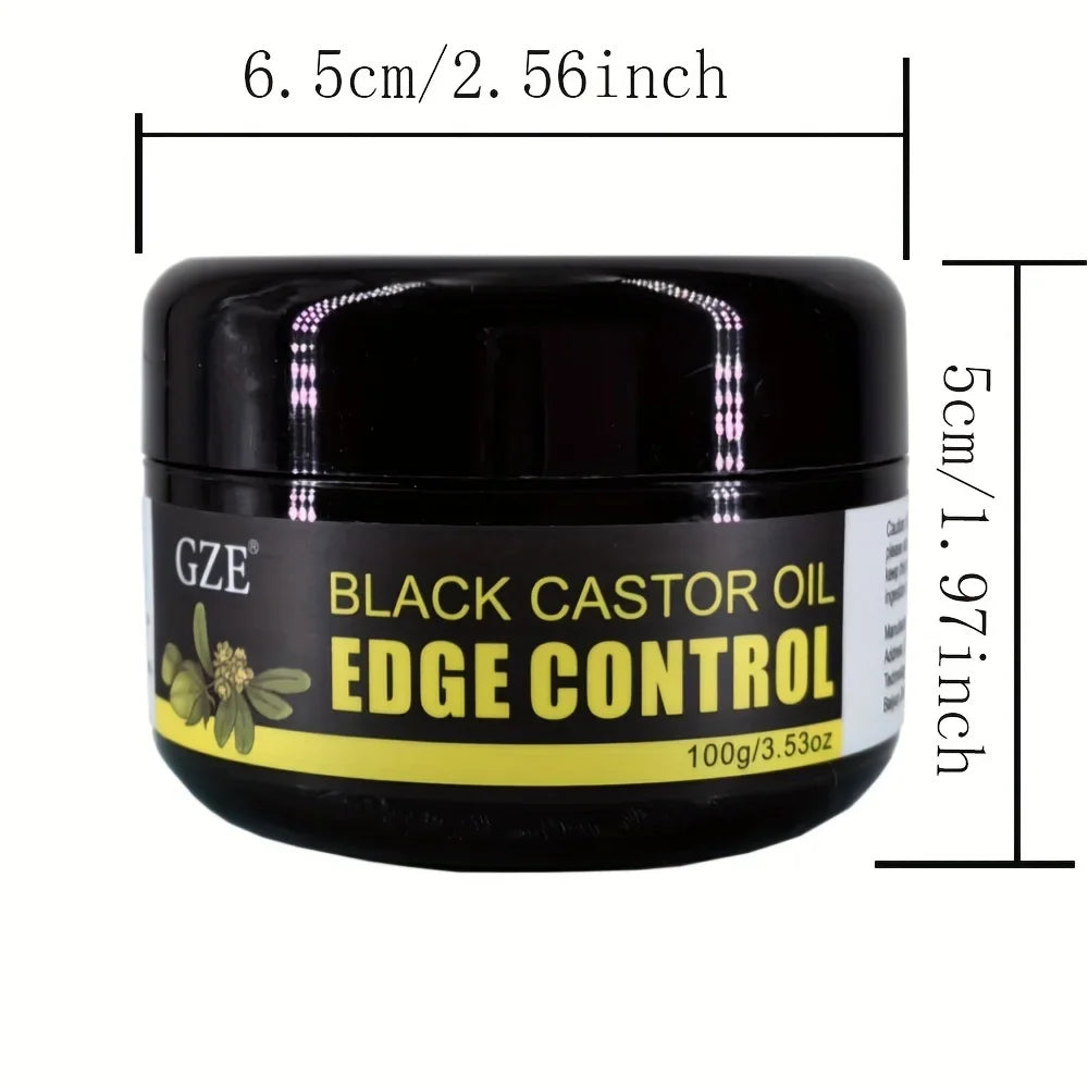 GZE African Black Castor Extra Hold Braid, Loc, Twist Gel, Tames Frizz & Edges, Coconut Oil Edge Control