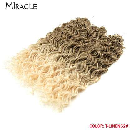 MIRACLE Afro Curly Hair Extensions 20 Inch Twist  Crochet Hair Braids Synthetic Fake Hair Deep Wave Braiding Hair for Women
