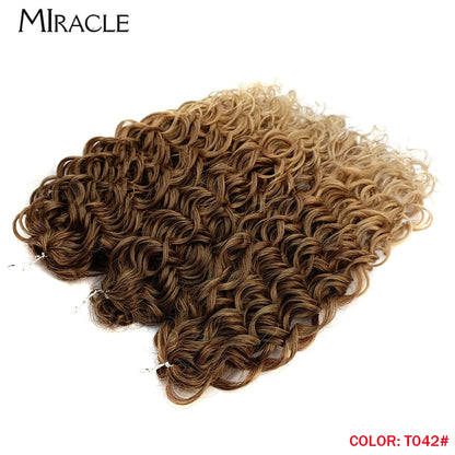 MIRACLE Afro Curly Hair Extensions 20 Inch Twist  Crochet Hair Braids Synthetic Fake Hair Deep Wave Braiding Hair for Women