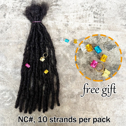 4-8inch 0.6cm Width Interlocking Locs Dreadlock Extensions Full Handmade Permanent Loc Extension Human Hair for Men/Women