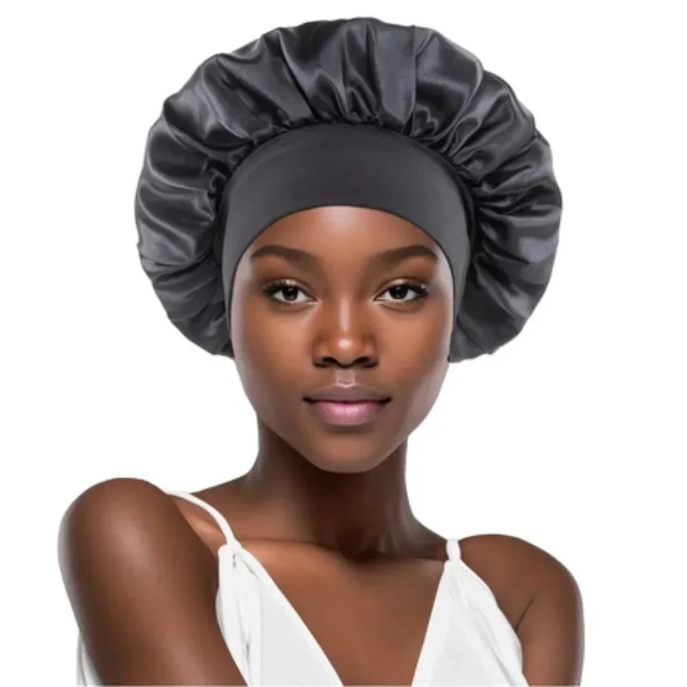 Silk Bonnet for Sleeping Satin Hair Bonnets Soft Elastic Band Silk Sleep Cap Silk Hair Wrap for Women Men Curly Hair Daily Use