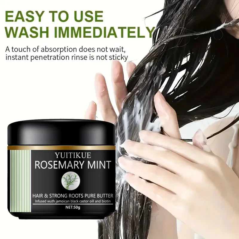 Rosemary mint hair and root strengthening pure butter, containing Jamaican black castor oil and biotin, a hair care essential.